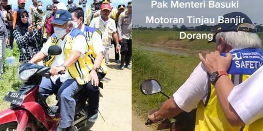 Pakai Motor Bebek, Menteri Basuki Tinjau Banjir di Jepara Jadi Sorotan