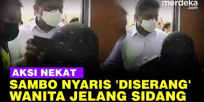 VIDEO: Detik-Detik Sambo Nyaris Diserang Wanita Jelang Sidang Tuntutan