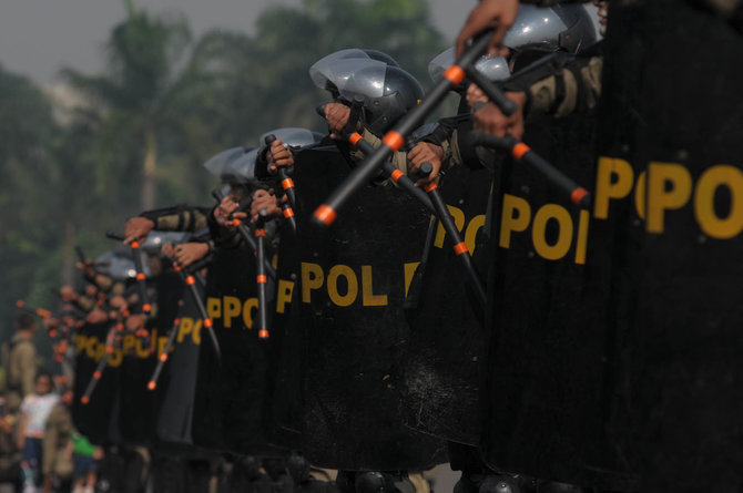 hut satpol pp di monas