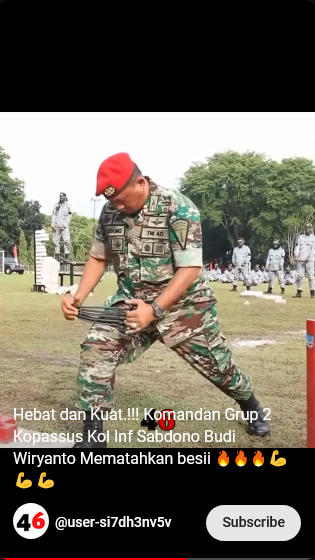 kekuatan kolonel tni sabdono mampu patahkan besi