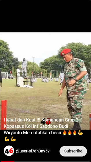 kekuatan kolonel tni sabdono mampu patahkan besi