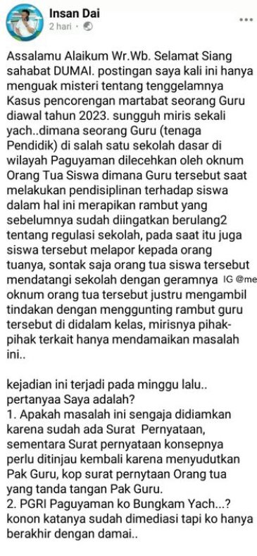 viral tak terima rambut anaknya dipotong orang tua gunting paksa rambut guru