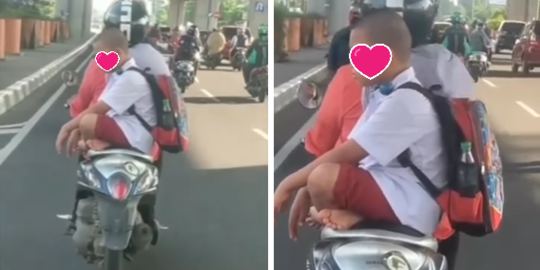 Viral Aksi Bocah Duduk Bersila saat Dibonceng Jadi Sorotan, Bikin Ngeri