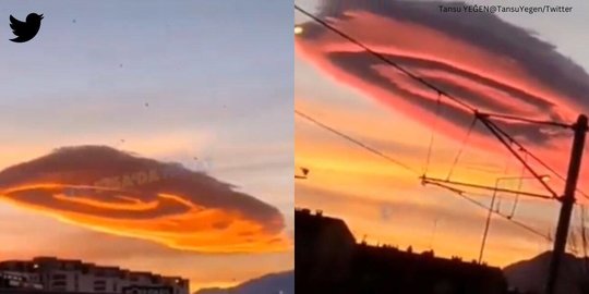 Gumpalan Awan Aneh Berbentuk UFO Muncul di Langit Turki