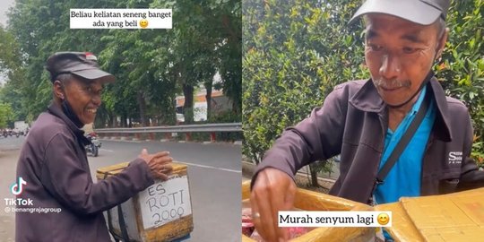 Bikin Haru, Begini Reaksi Penjual Es Roti Keliling saat Dagangannya Laku Diborong