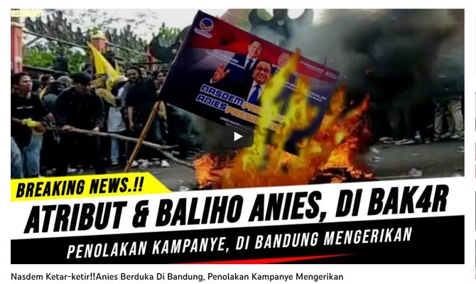 cek fakta atribut dan baliho anies dibakar pendemo di bandung simak faktanya