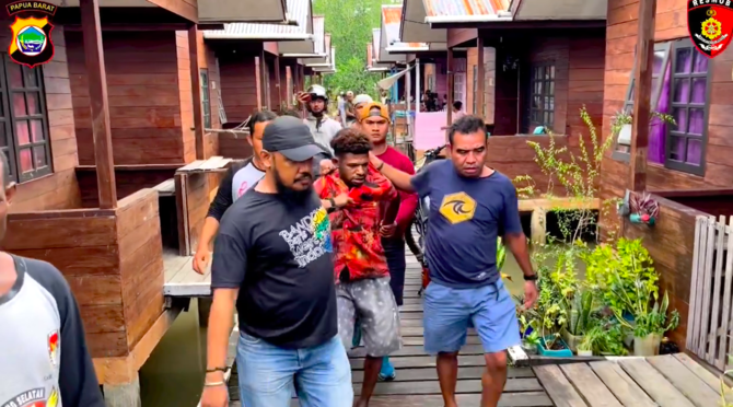 ini wajah pelaku utama pembakaran wanita di sorong sempat kabur ke rawa mangrove