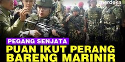 VIDEO: Puan Pegang Senjata, Jadi Perempuan Pertama Warga Kehormatan Marinir TNI AL