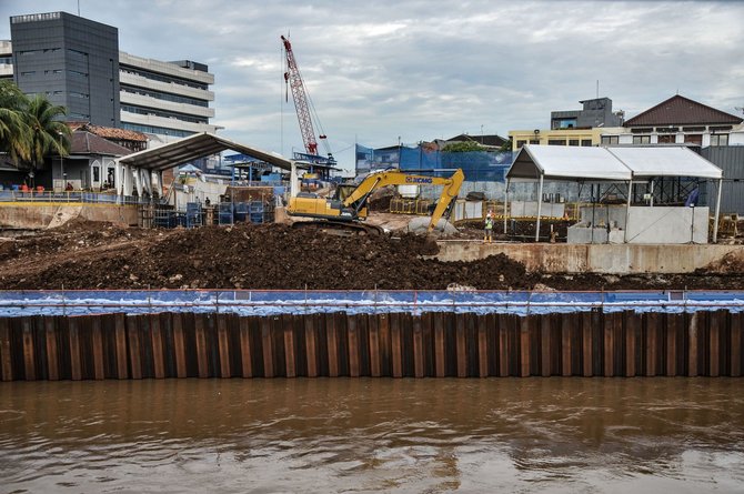 progres pembangunan sodetan ciliwung