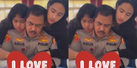 Jenderal Polri Dipeluk 2 Gadis Cantik Tak Dilepas-lepas, Istri 'Direbut Semuanya'