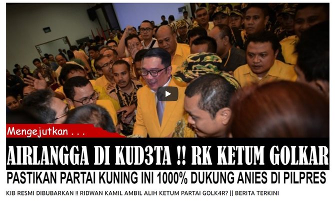 cek fakta hoaks ridwal kamil jadi ketum golkar lalu dukung anies maju capres