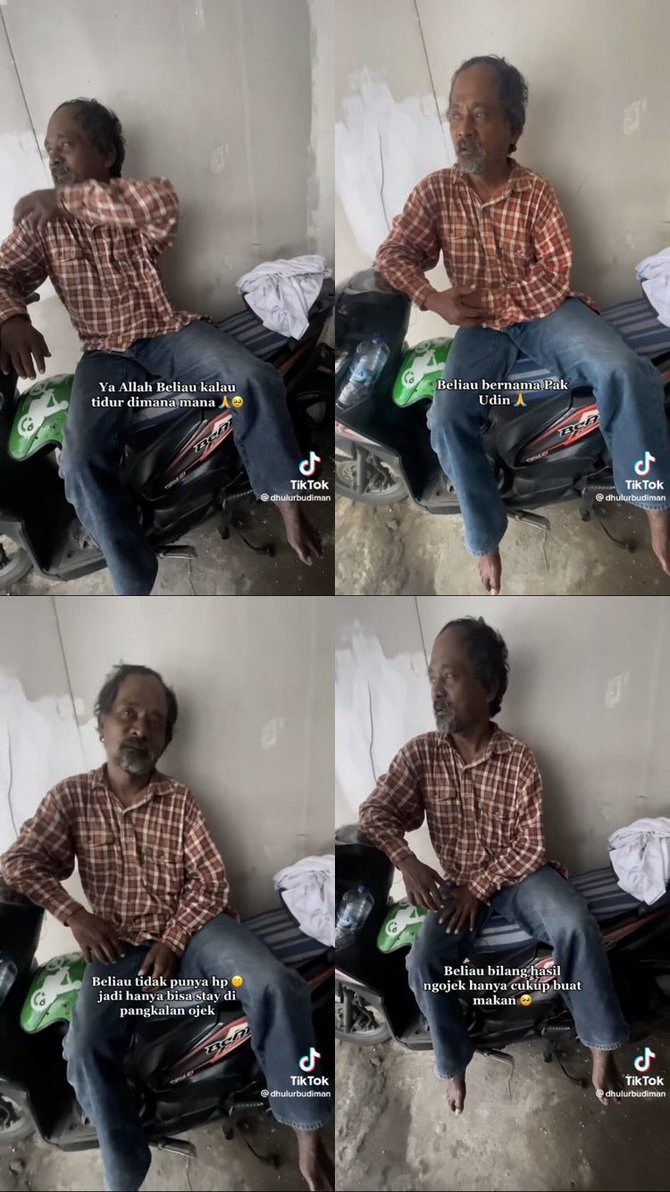tidur di atas motor begini kisah tukang ojek yang tak punya rumah amp hp