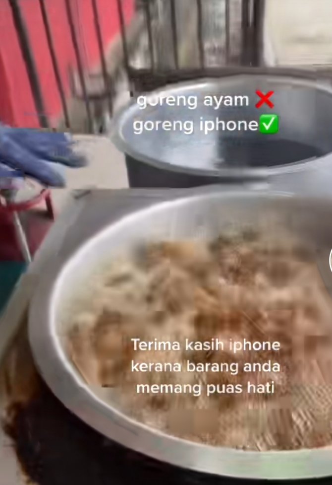 viral iphone tak sengaja jatuh di penggorengan begini penampakannya