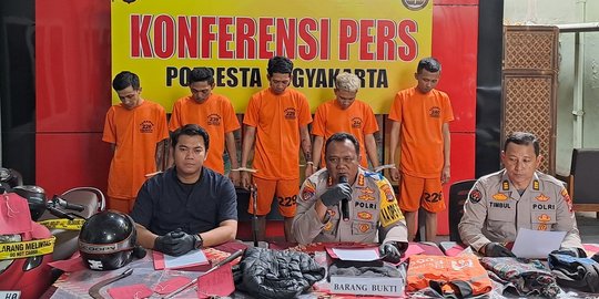 Lima Pelaku Pembacokan di Titik Nol Kilometer Yogyakarta Diciduk Polisi