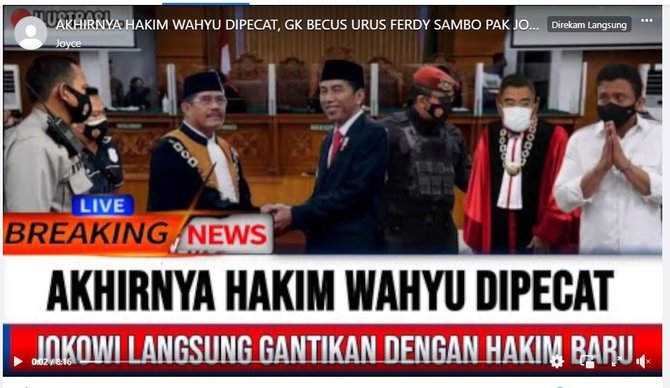 cek fakta hoaks hakim wahyu iman santoso dipecat jokowi