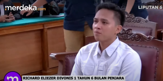 Richard Eliezer Menangis Divonis 1 Tahun 6 Bulan Penjara