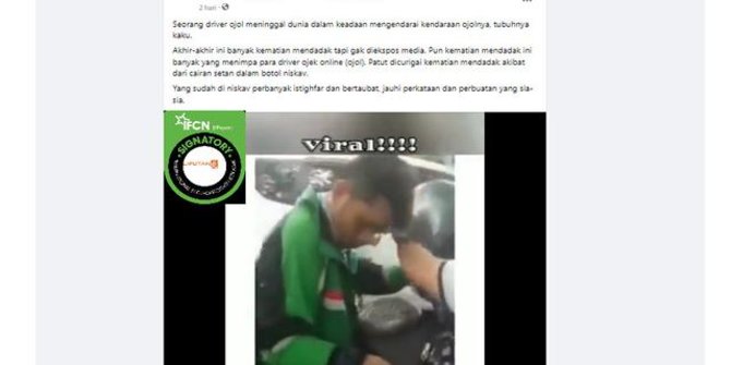 Driver Ojol Diklaim Meninggal saat Berkendara Akibat Vaksin, Ini Cerita Sebenarnya