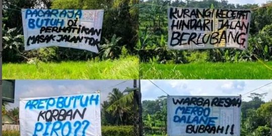 Jalan di Pedalaman DIY Banyak yang Rusak, Begini Curhatan Warga Lewat Spanduk