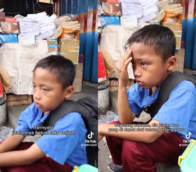 viral anak laki laki ke makam ayah dan lanjut berjualan bikin haru