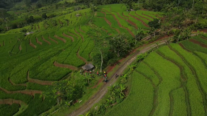 pemandangan terasering pangandaran