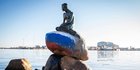 Patung The Little Mermaid di Denmark Dirusak dengan Coretan Bendera Rusia