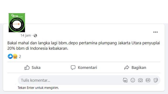 cek fakta tidak ada kelangkaan bbm pasca depo pertamina plumpang terbakar