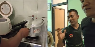 kuat dan sangar ternyata para prajurit tni mengupas bawang ramai ramai untuk masak ayam lunak