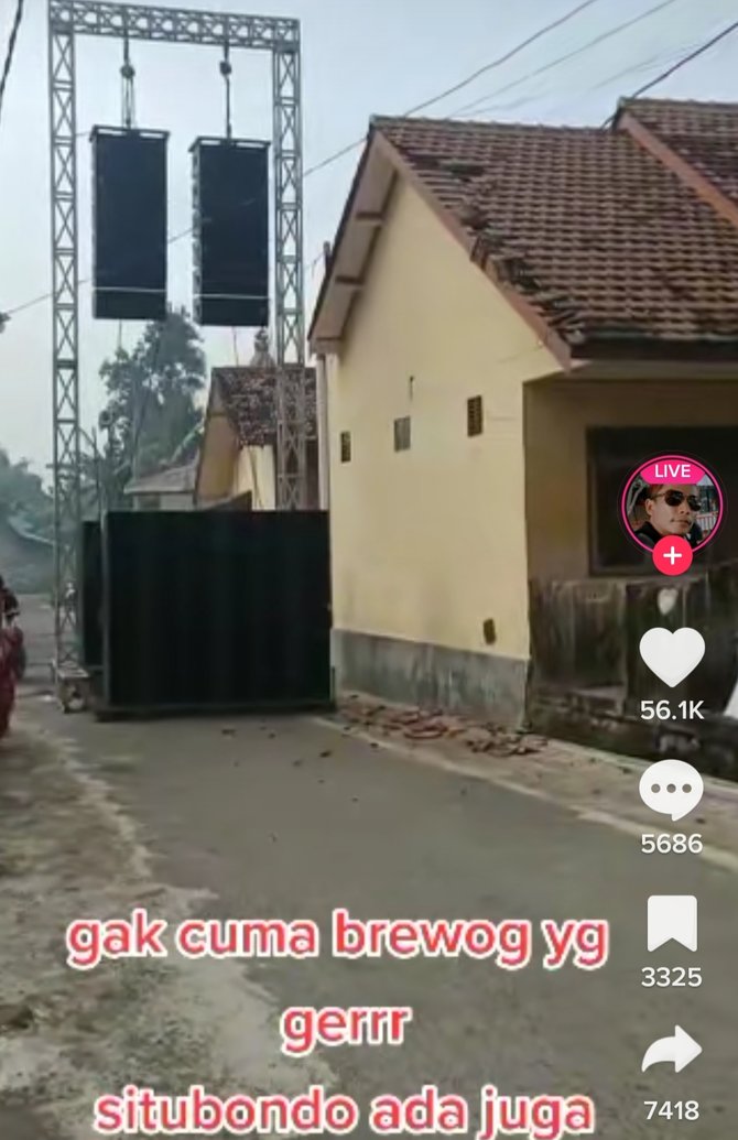 viral genteng roboh akibat suara sound system bikin heboh