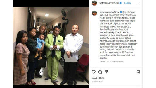 cerita hotman paris tolak jadi pengacara ferdy sambo walau dibayar rp5 miliar