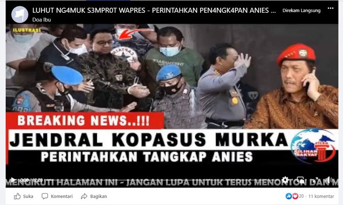 luhut perintahkan tangkap anies terkait imb warga sekitar depo plumpang cek faktanya