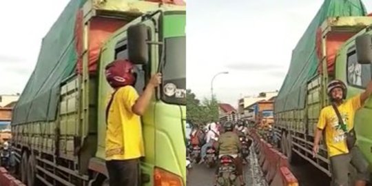 Bikin Macet sampai Mengular, Penyebabnya 'Ulah' Sopir Truk Beraksi Begini