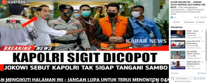 cek fakta presiden jokowi tidak memecat kapolri listyo sigit