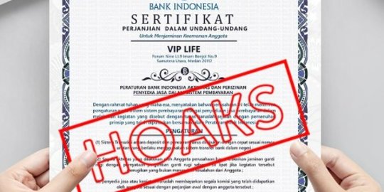 Hati-Hati Penipuan, BI Tak Pernah Keluarkan Sertifikat Jaminan Keamanan Dana Simpanan