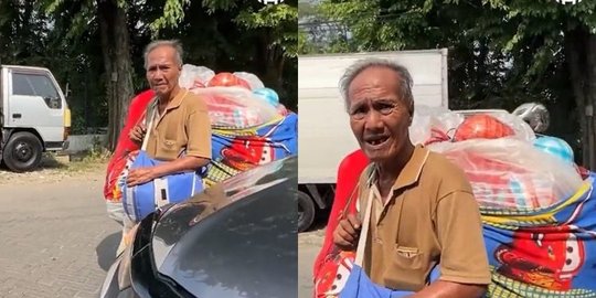 Demi Mencari Uang, Kakek Penjual Balon Berusia 72 Tahun Ini Rela Jalan 6 Jam