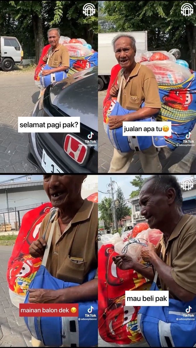 viral kakek 72 tahun rela jalan 6 jam untuk jualan balon bikin sedih