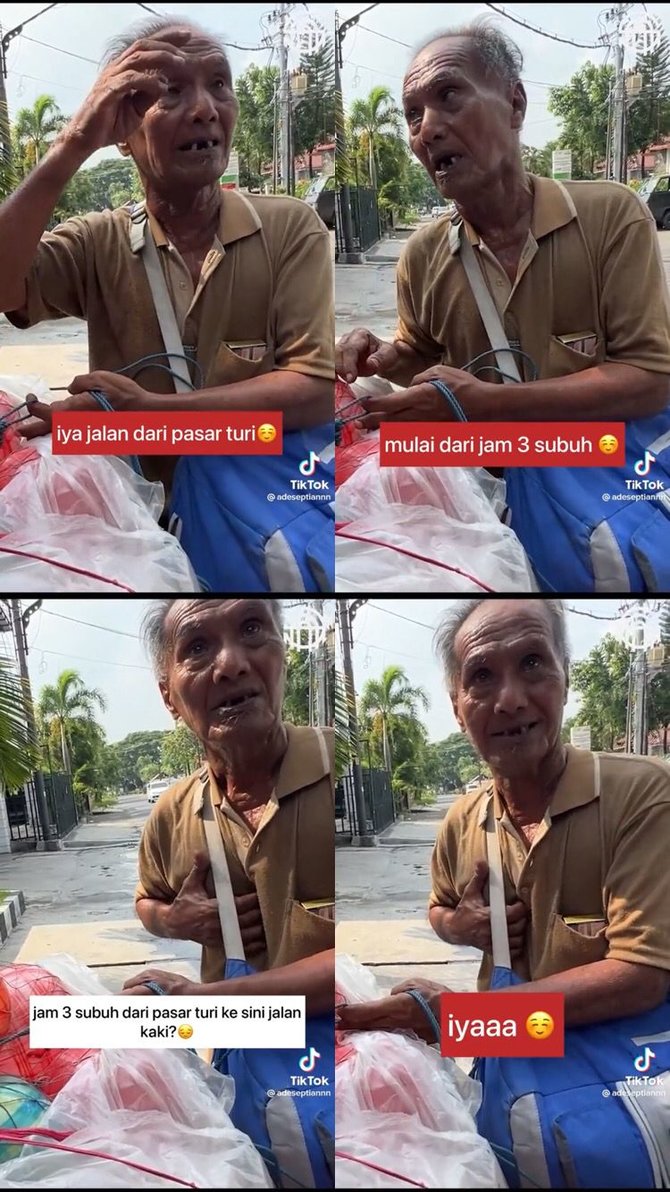 viral kakek 72 tahun rela jalan 6 jam untuk jualan balon bikin sedih