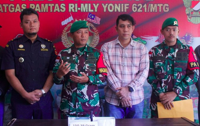 pasukan tni sikat penyelundup narkoba hingga kabur ke malaysia