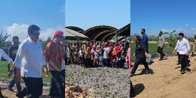 Penampakan Menteri Eks Panglima TNI Becek-Becekan Dampingi Jokowi di Blora