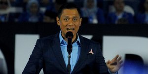 Gaya AHY Pidato Berapi-api di Hadapan Ribuan Kader Partai Demokrat
