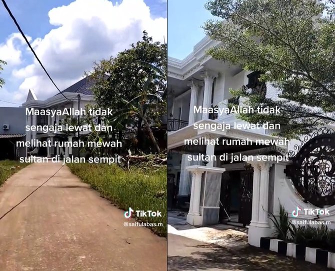 rumah mewah ini curi perhatian letaknya di tengah perkampungan diduga milik artis