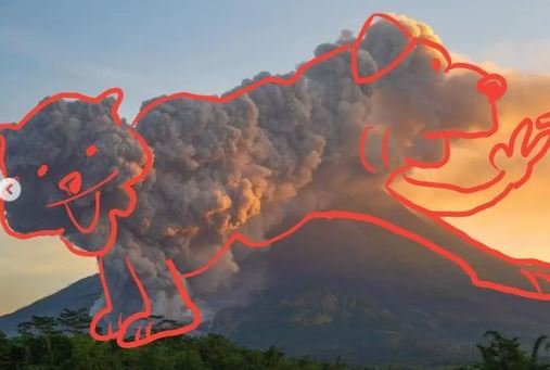 kreasi warganet terkait guguran awan panas merapi