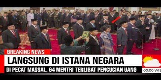 CEK FAKTA: Tidak Benar Jokowi Pecat 64 Menteri yang Terlibat Pencucian Uang