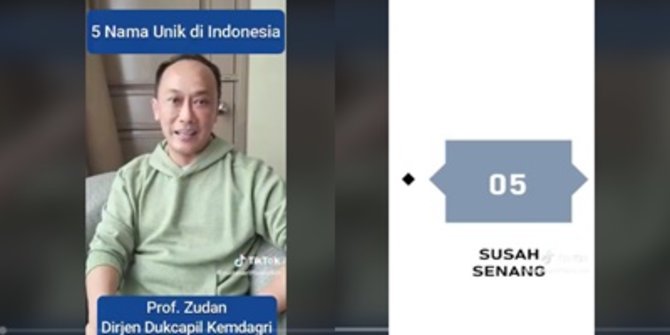 5 Nama Unik & Hanya Satu-Satunya di Indonesia, Ada Susah Senang Hingga Selamat Pagi