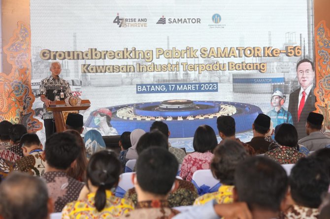 ganjar pimpin groundbreaking pabrik samator terbesar nilai investasi rp500 miliar