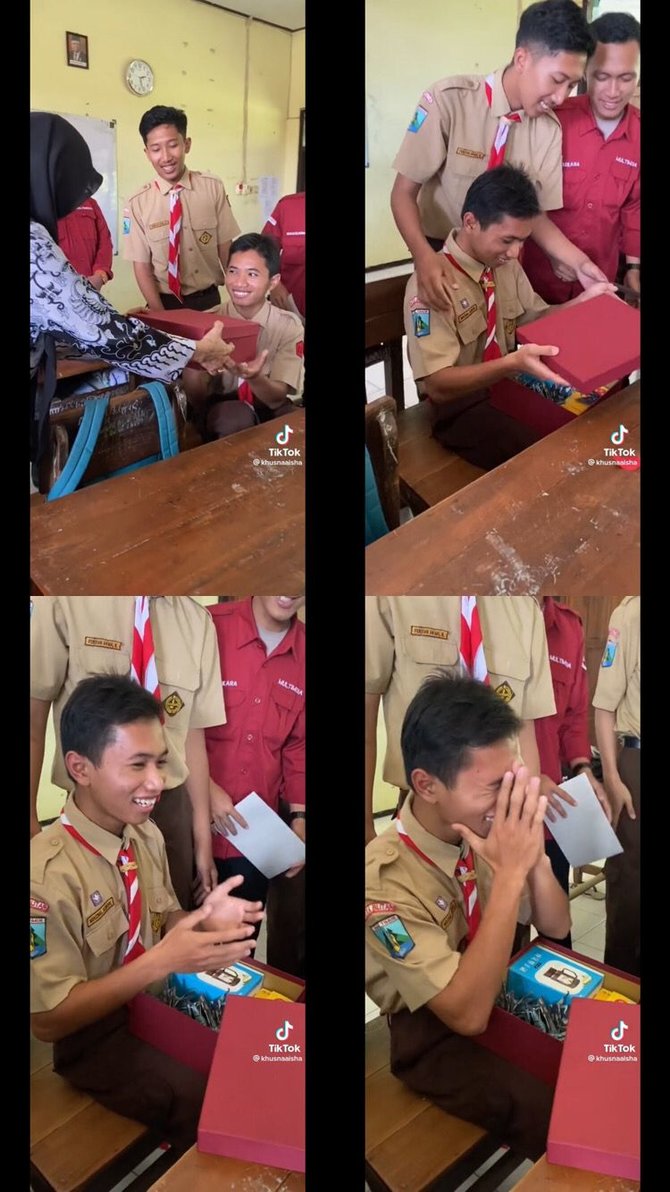 bikin haru begini aksi anak satu kelas patungan belikan hp untuk temannya