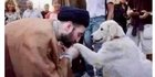 Foto Pria Cium Kaki Anjing yang Selamatkan Korban Gempa Turki Hasil Editan