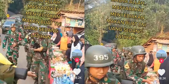 Beri Makanan Gratis untuk TNI saat Latihan, Aksi Warga Ini Viral
