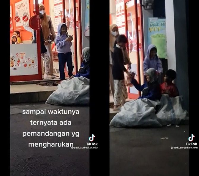 aksi anak kecil berbagi es krim ke pemulung cilik yang seumuran banjir pujian