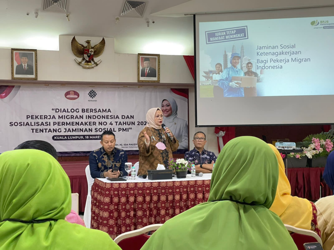 dialog bersama pmi dan sosialisasi permenaker nomor 4 tahun 2023 tentang jaminan sosial pmi