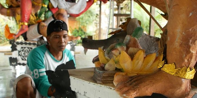 Jelang Hari Raya Nyepi, Perajin Ogoh-Ogoh di Lumajang Banjir Pesanan